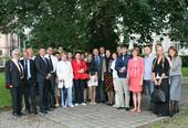 Russische Delegation, Chor LIK & Vertreter aus Badenweiler vor dem Hotel Römerbad